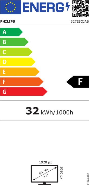 Energie-Label Philips 327E8QJAB/00 (1920 x 1080 Pixel, 32")