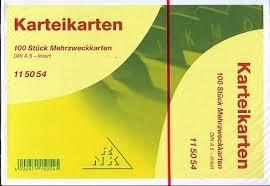 Actual product image Rnk Index cards lined A5 (A5, 205 g/m², 100 x)