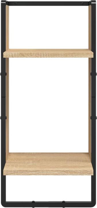 Actual product image VidaXL 4-piece wall shelf set with rods Sonoma oak (65 x 25 x 30 cm)