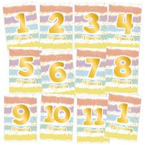 Produktbild Amscan 12 Baby Monatskarten 1st Birthday Rainbow Papier