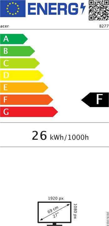 Energie-Label Acer Vero B7 B277D (1920 x 1080 Pixel, 27")