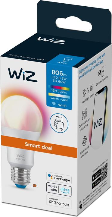 Produktbild WiZ Tunable White & Color Standard (E27, 8.50 W, 806 lm, 1 x, F)