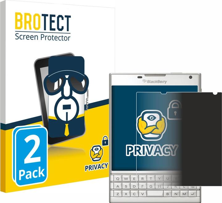 Productafbeelding BROTECT Sichtschutzfolie Anti-Spy Privacy Folie Blaulicht-Schutz (2 Stuk, Blackberry Paspoort)
