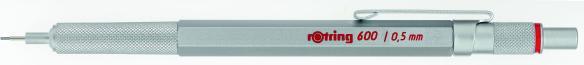 Actual product image Rotring Automatic pencil 600 0.5 silver - 1904445 (0.50 mm, HB, 1 x)