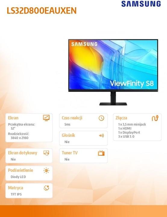 Produktbild Samsung ViewFinity S8 - S80D (3840 x 2160 Pixel, 32")