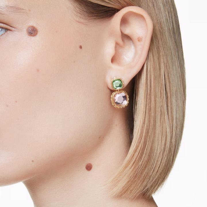 Produktbild Swarovski Chroma Drop Ohrhänger Kissenschliff Mehrfarbig Gold (Swarovski Metall)
