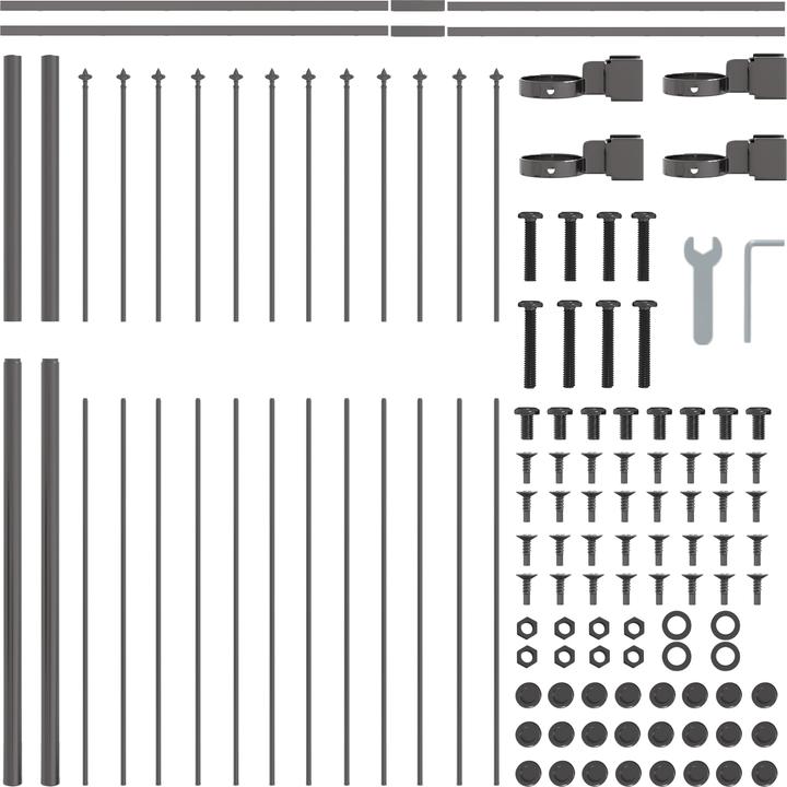 Immagine prodotto VidaXL Recinzione da giardino con tetto a punta grigio 1,7x1,5 m in acciaio