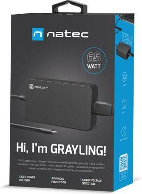 Actual product image Genesis Zasilacz ładowarka Natec Grayling USB-C 65w Do Laptopów, Tabletów, Telefonów (65 W)