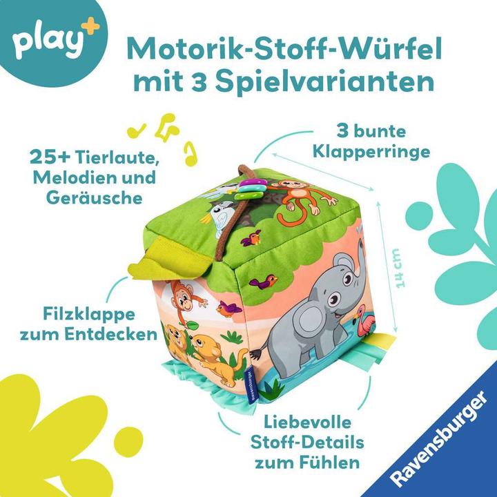 Productafbeelding Ravensburger Motorische vaardigheden muziekspel kubus: Wilde dieren