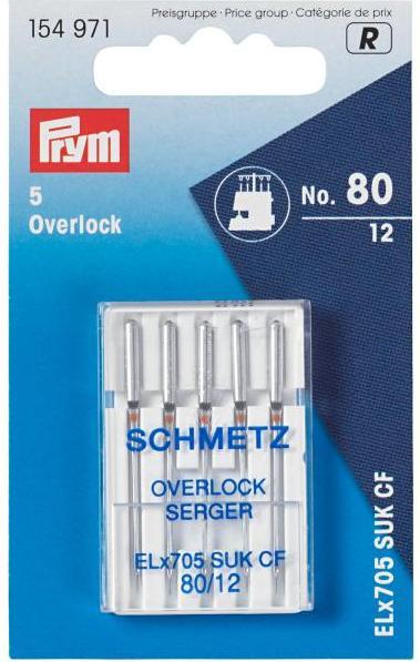 Prym Nähmaschinennadel Overlock NM80, SB5, ELX705 SUK CF