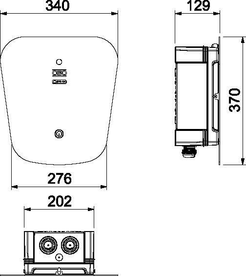 Produktbild OBO Bettermann Wallbox WB AC BL KS SPD Key Pro370x340x136 sw PC (Typ 2, 22 kW)