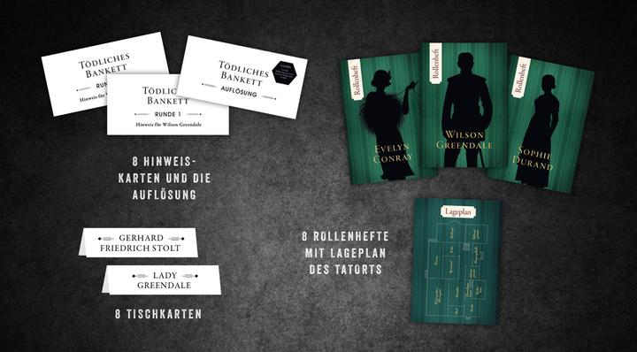 Productafbeelding Crime & Dine – Das Krimi-Dinner-Set: Tödliches Bankett (Duits, Zakelijke Olifant Paperdice Solutions GmbH, 2022)