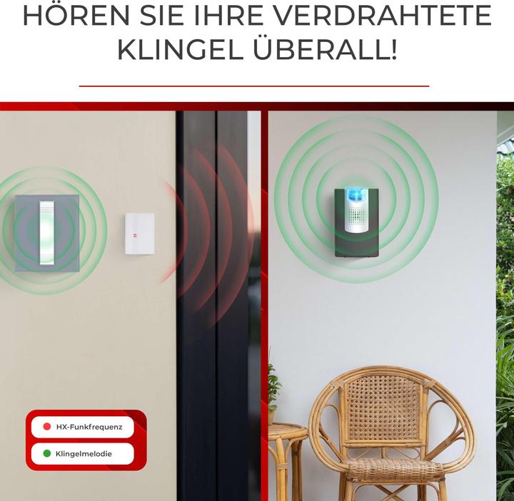Immagine prodotto Heidemann Set di suonerie wireless HX Action (estensione del campanello wireless) (Senza fili)
