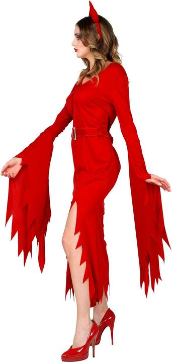 Actual product image Widmann Witch women's costume with dress, belt and devil horns (M)