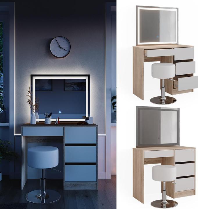 Image du produit Vicco Sherry avec tabouret et éclairage (90 x 75 x 40 cm)