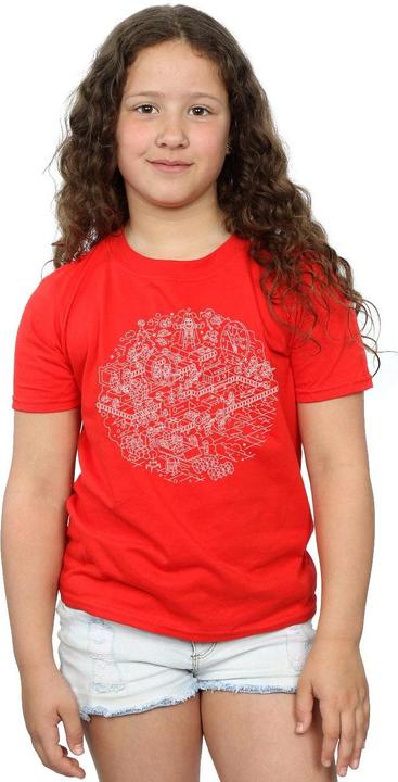 Actual product image Star Wars Girls Christmas Death Star Cotton T-Shirt (128)