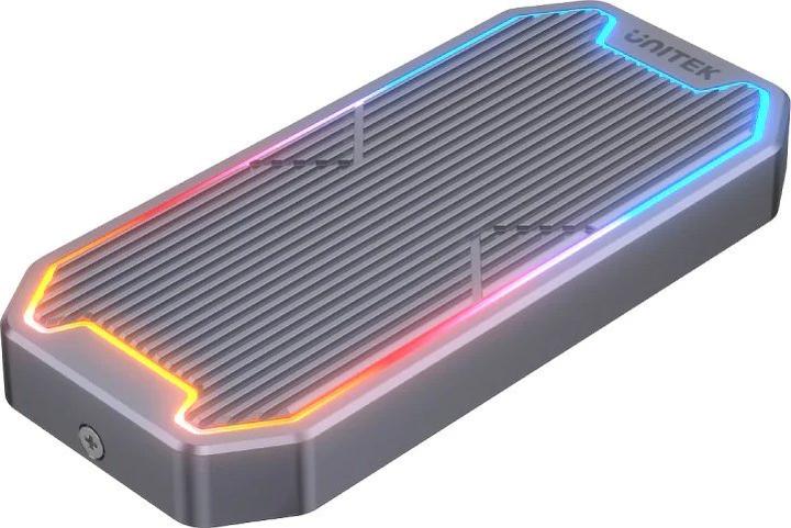 Actual product image Unitek Obudowa Dysku USB-C M.2 SSD Nvme/Sata 10gbps RGB (M.2)