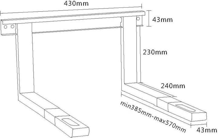 Actual product image myWall Microwave holder Microwave holder, extendable: 385 570 mm, up to 35 kg