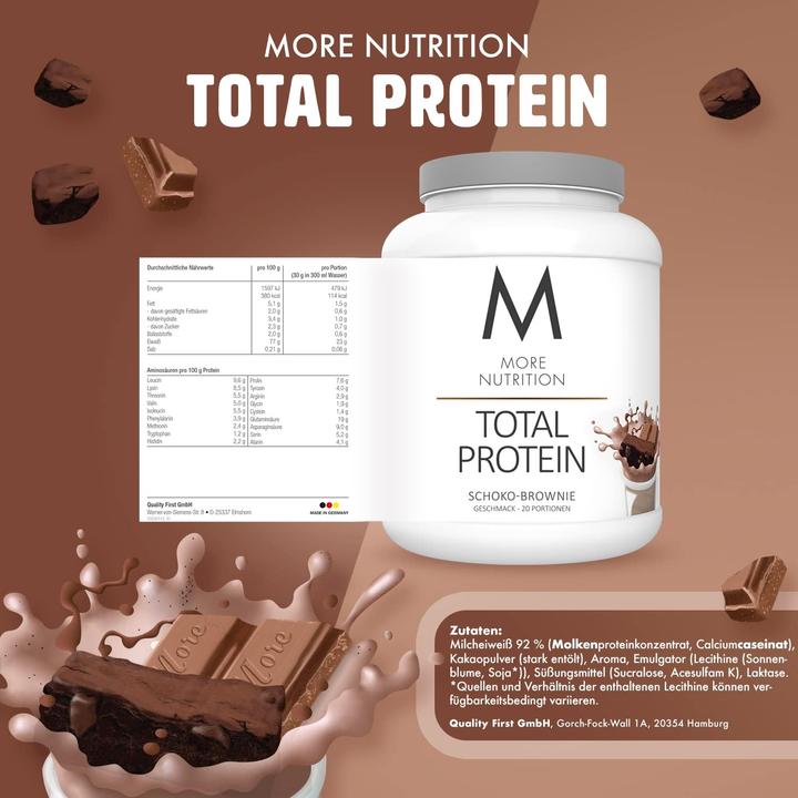 Image du produit More Nutrition Total Protein (boîte de 600G) (Brownie au chocolat, 1 pcs, 600 g)