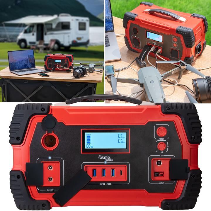 Produktbild Casativo Tragbare Powerstation & Solar-Generator, 800 Wh, inkl. 110-Watt-Solarpanel (800 Wh, 7 kg)