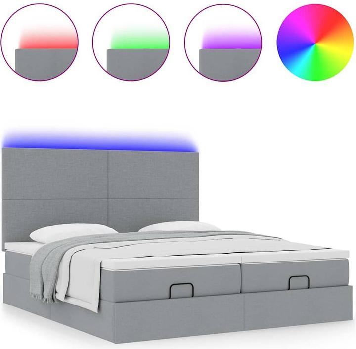 Immagine prodotto VidaXL Letto ottomano con materassi Tessuto grigio chiaro 160x200 cm (160 x 200 cm)