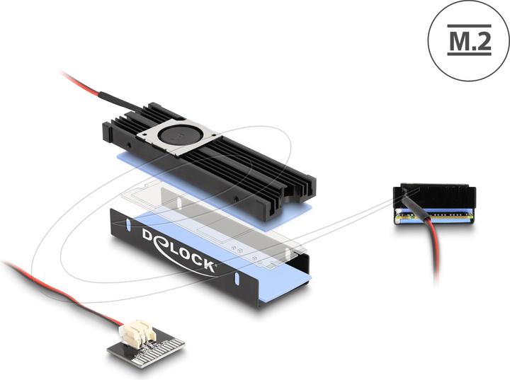 Image du produit Delock Dissipateur thermique avec ventilateur pour SSD M.2 2280 noir