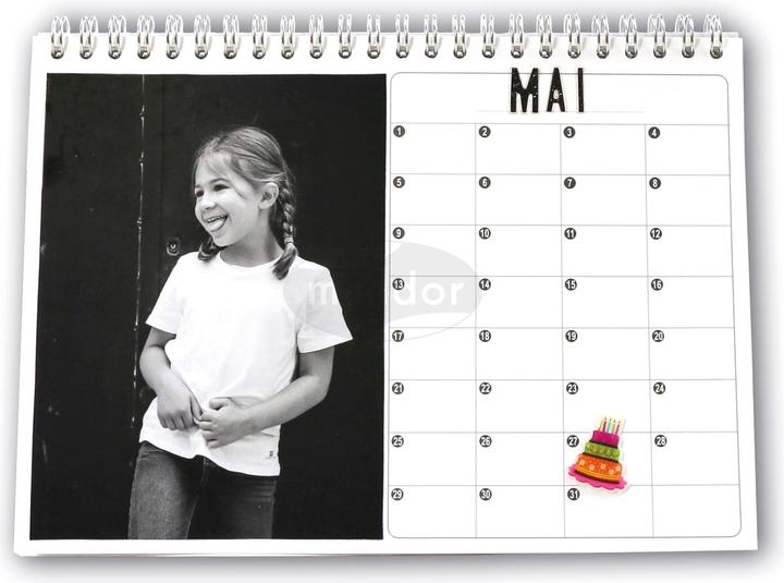 Maildor Gamme Blanche, Calendrier perpétuel - Blanc (Multilingue)