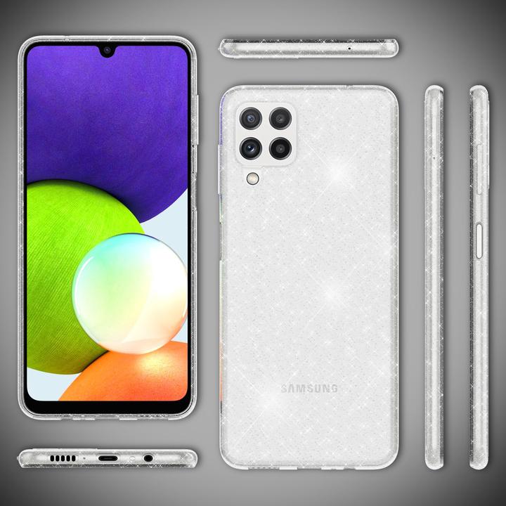 Actual product image Nalia Clear glitter silicone cell phone case (Samsung Galaxy A22)