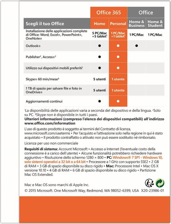 Image du produit Microsoft Office 365 Personal (1 Utilisateur, 12 mois)