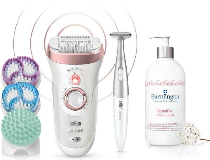 Produktbild Braun Silk-épil 9 + Barnängen Sensitive Bodylotion