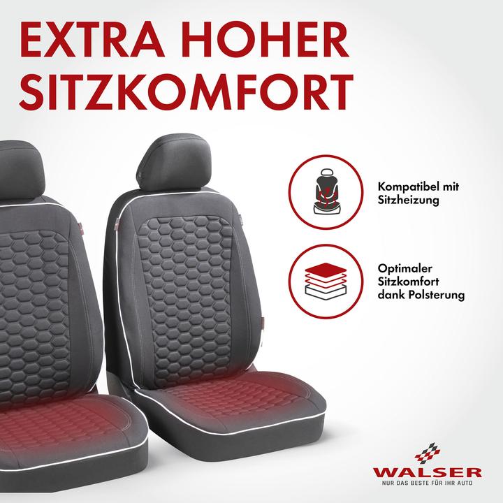Actual product image Walser Car seat cover ZIPP-IT Premium Kendal, car seat covers for 2 front seats with zipper system sc
