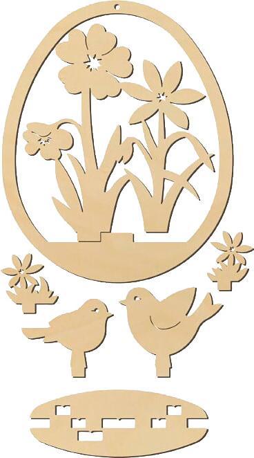 Actual product image VBS Egg pendant "Birds and flowers", h 12 cm