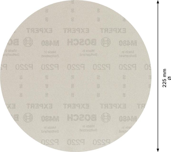 Immagine prodotto Bosch Professional Zubehör Expert M480 Rete di levigatura per levigatrice a secco, 225 mm, G 220, 25 pz. (220)