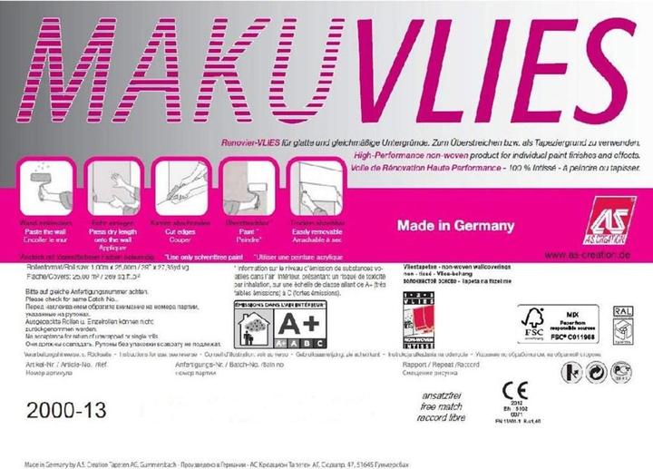 Actual product image A.S. Création Makulaturvlies 130 g/m² renovation fleece fleece fiber painter fleece, paintable (100 x 2500 cm)