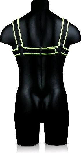 Actual product image Ouch! Chest Bulldog Harness - Glow in the Dark (XL)