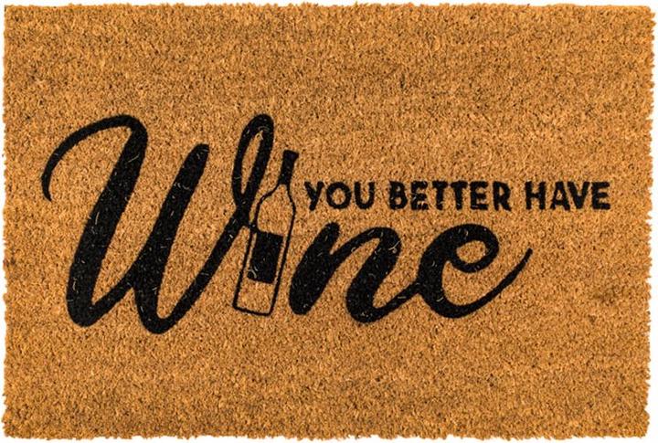 Produktbild Swiss Natura Fussmatte You better have wine, braun, schwarz, 60 x 40 cm (60 x 40 cm)