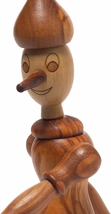 Produktbild Natura Punto Pinocchio-Figur mit beweglichen Armen und Beinen, 25 cm, Olivenholz