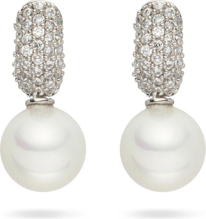 Actual product image Lulu & Jane Ladies Brass Zirconia Shell Core Pearl silver - 29209 (Brass)