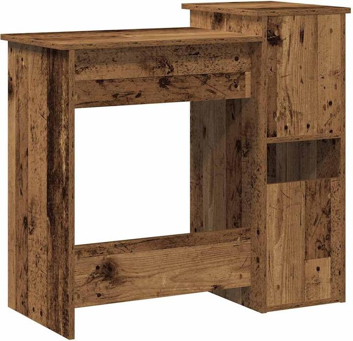Image du produit VidaXL Bureau avec étagère imitation vieux bois 84x40x78cm bois composite Table de bureau