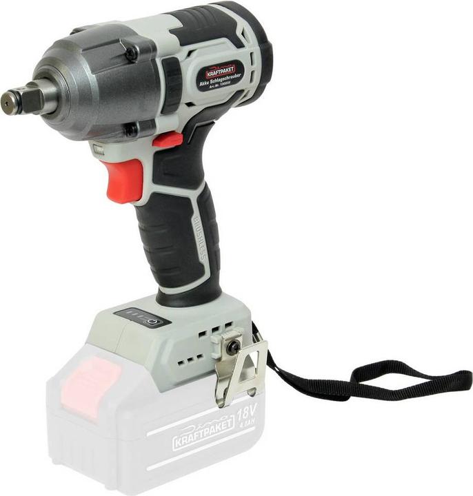 Actual product image Dino KRAFTPAKET 18V-400Nm-1/2“-900W 130232 Akku-Schrauber 18 V bürstenlos, oh (Rechargeable battery operated)