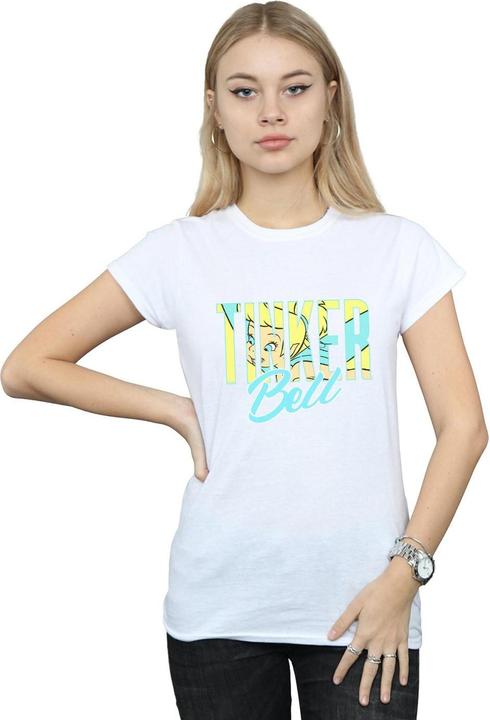 Actual product image Disney Womens/Ladies Tinker Bell Wording Infill Cotton T-Shirt (S)
