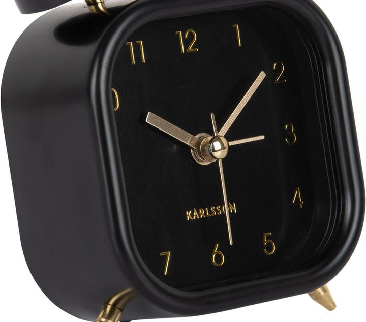 Produktbild Karlsson Klassischer Wecker Metallic Glam square Black