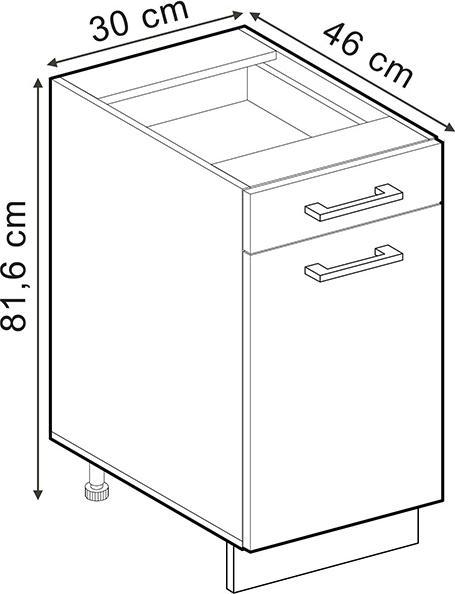 Actual product image Vicco Küchenunterschrank R-Line (30 x 46 x 81.5 cm)