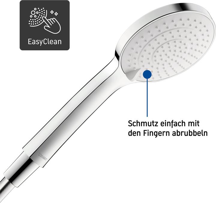 Immagine prodotto Duravit Doccetta 110, 3 getti cromo / bianco (3 Tipi di raggi, 14 l/min)