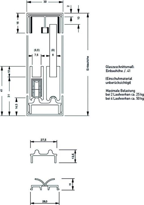 Produktbild Vitris Rahmenprofil SUPRA, umlaufend