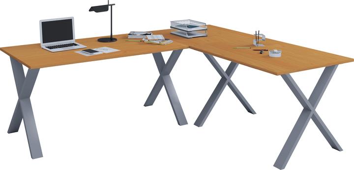 Produktbild VCM Büromöbel Eckschreibtisch Lona Tiefe 50 cm X Silber (130 x 130 x 50 cm)