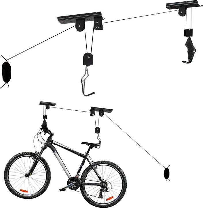 Image du produit Wiltec Support Ascenseur Vélo 20 kg Porte- Bicyclette Rangement Garage Stockage Plafond Élévateur