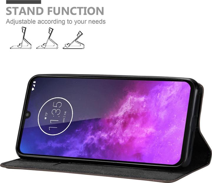 Actual product image Cadorabo Book Invisible Magnet Cover (Motorola One Pro)