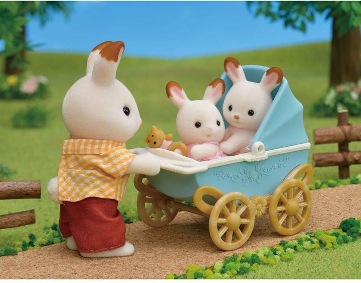 Produktbild Sylvanian Families Chocolate Rabbit Twin Babies & Pram