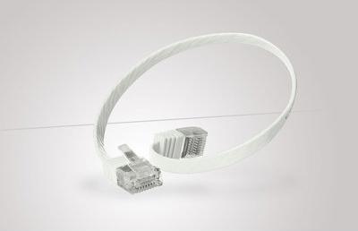 Actual product image Tecline Patch cord U/UTP Cat.6 Slim-Line white 0.5 m (U/UTP, CAT6, 0.50 m)